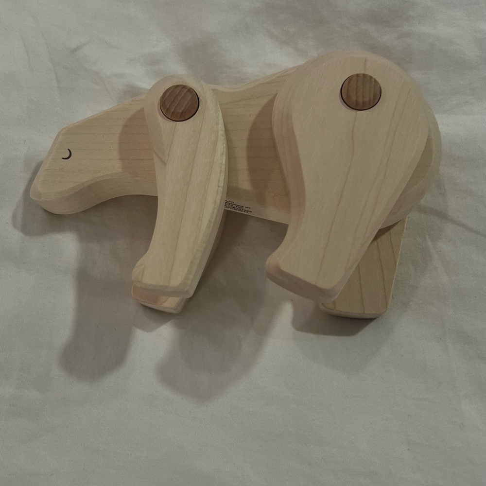 Natural Wooden Polar Bear Toy